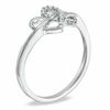 Diamond Accent Double Heart Ring in 10K White Gold - Size 7