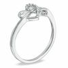 Thumbnail Image 1 of Diamond Accent Double Heart Ring in 10K White Gold - Size 7