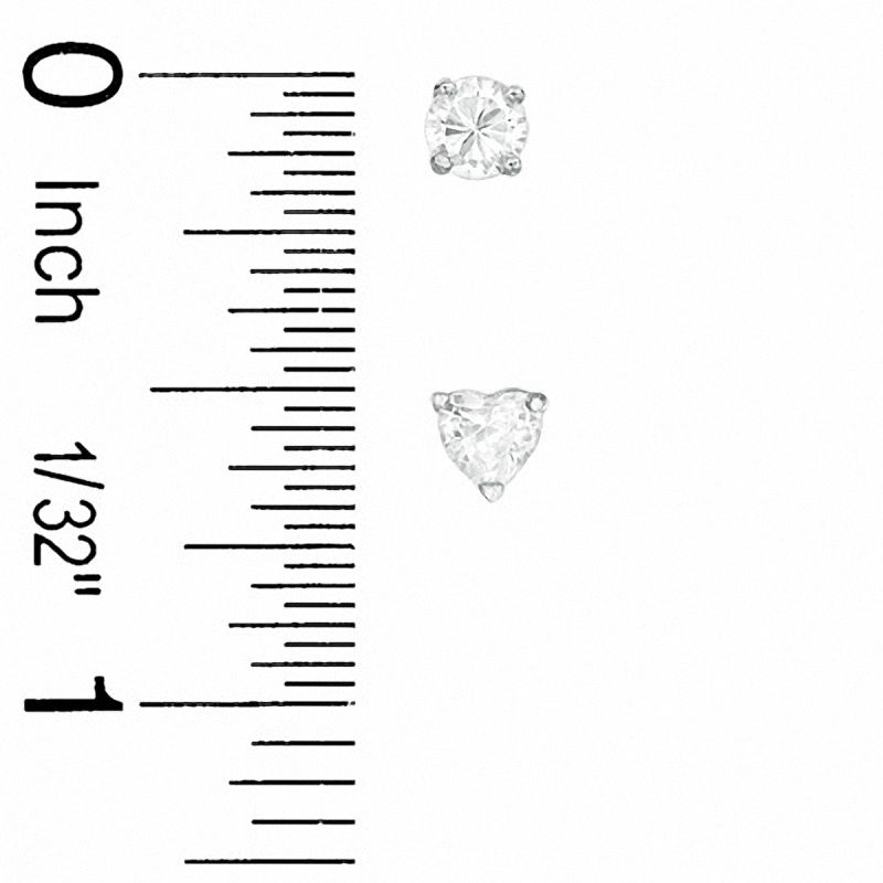 4mm Cubic Zirconia Stud Earrings Set in Sterling Silver