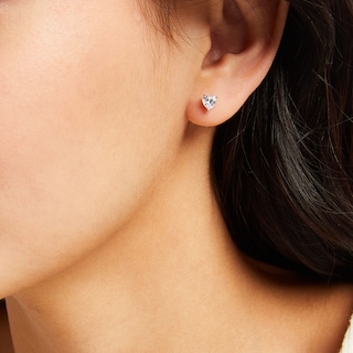 Solid Sterling Silver 5mm Multi-Shape CZ Three Pair Stud Earrings Set