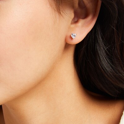 Solid Sterling Silver 5mm Multi-Shape CZ Three Pair Stud Earrings Set