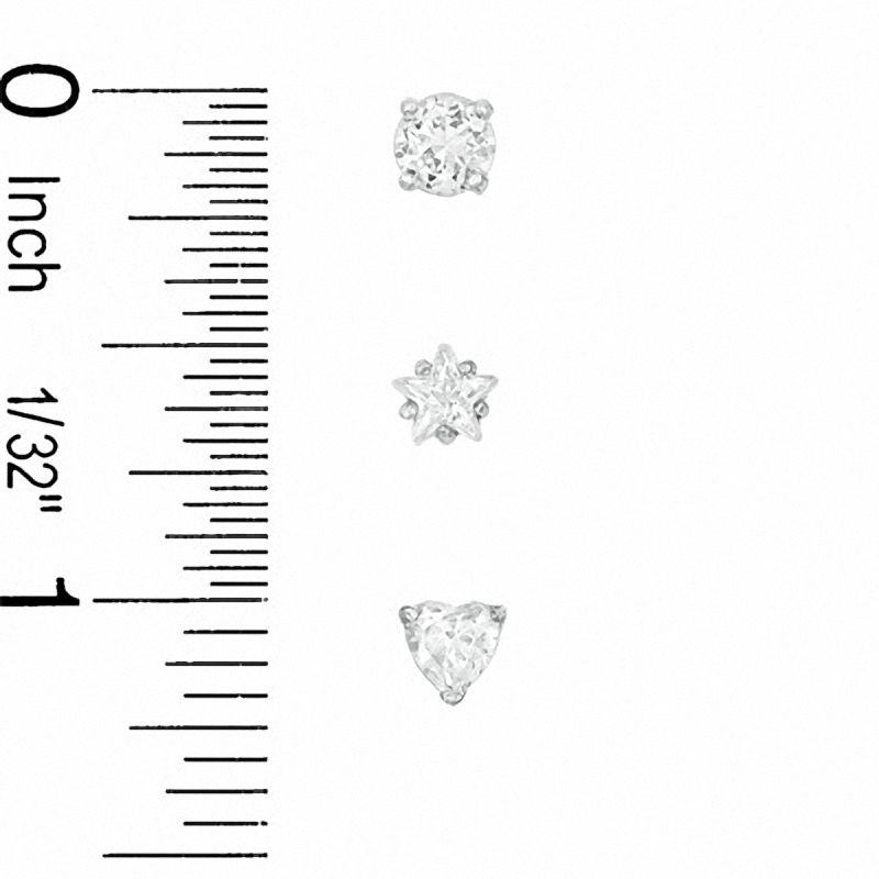5mm Cubic Zirconia Stud Earrings Set in Sterling Silver
