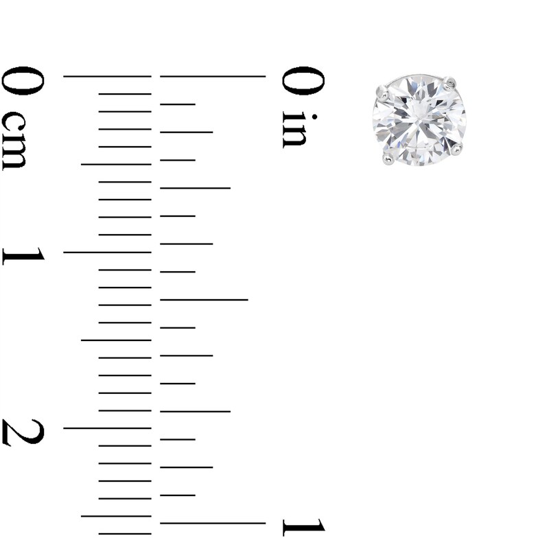 5mm Cubic Zirconia Stud Earrings Set in Sterling Silver