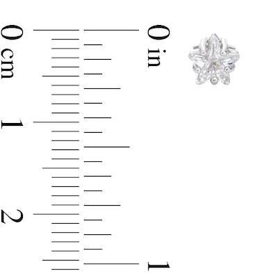 Solid Sterling Silver 5mm Multi-Shape CZ Three Pair Stud Earrings Set