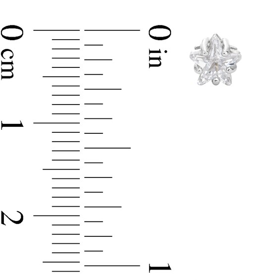 Solid Sterling Silver 5mm Multi-Shape CZ Three Pair Stud Earrings Set