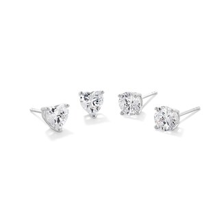 6mm Cubic Zirconia Stud Earrings Set in Sterling Silver