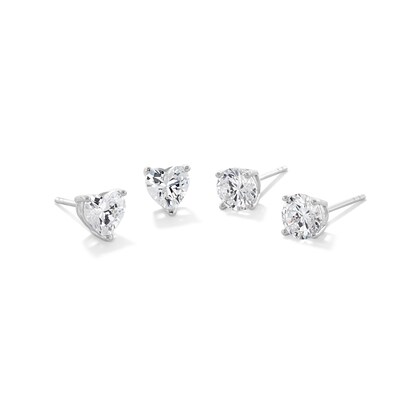 6mm Cubic Zirconia Stud Earrings Set in Sterling Silver