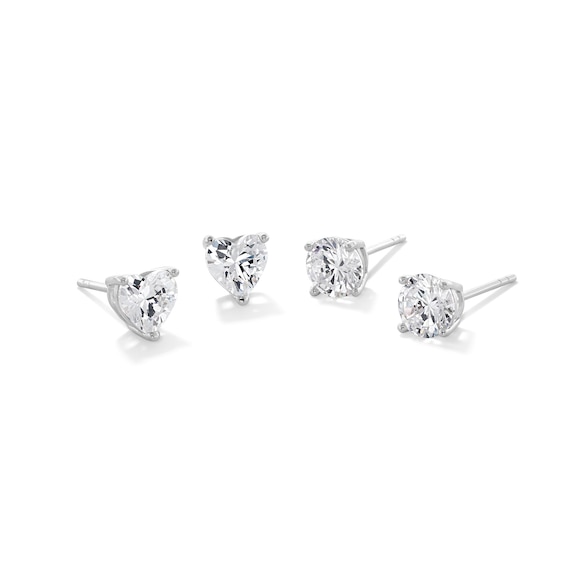 6mm Cubic Zirconia Stud Earrings Set in Sterling Silver