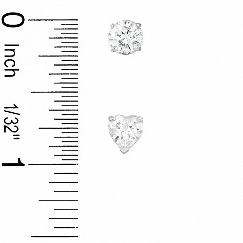 6mm Cubic Zirconia Stud Earrings Set in Sterling Silver