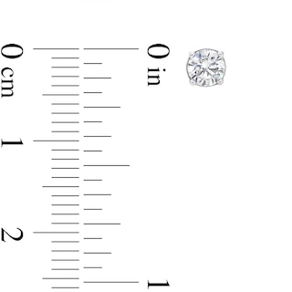 Solid Sterling Silver 4mm Princess and Round CZ Two Pair Stud Earrings Set