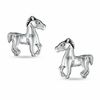 Child's Prancing Horse Stud Earrings in Sterling Silver