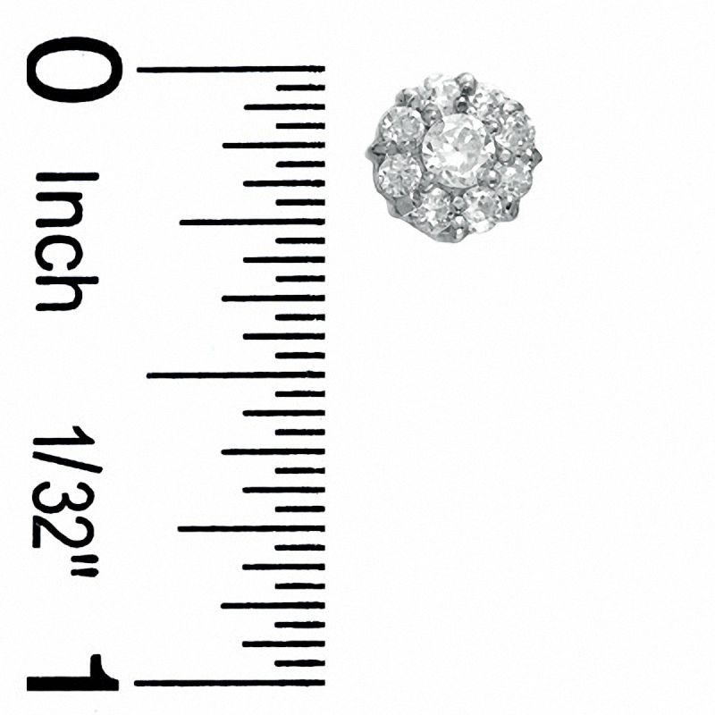 Main Image 2 of Child's Cubic Zirconia Flower Stud Earrings in Sterling Silver