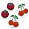 Thumbnail Image 0 of Child's Crystal Ladybug and Cherry Stud Earrings Set in Sterling Silver