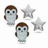 Thumbnail Image 0 of Child's Star and Owl Earrings Set in Sterling Silver with Enamel