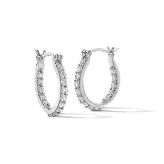 10mm Cubic Zirconia Inside-Out Hoop Earrings in Sterling Silver