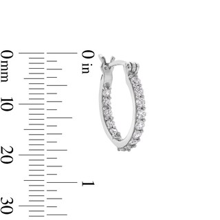 10mm Cubic Zirconia Inside-Out Hoop Earrings in Sterling Silver