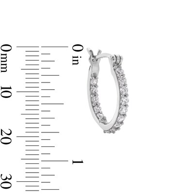 10mm Cubic Zirconia Inside-Out Hoop Earrings in Sterling Silver