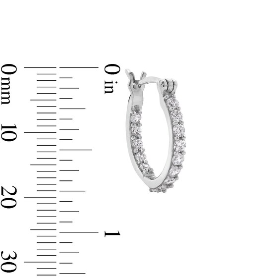 10mm Cubic Zirconia Inside-Out Hoop Earrings in Sterling Silver