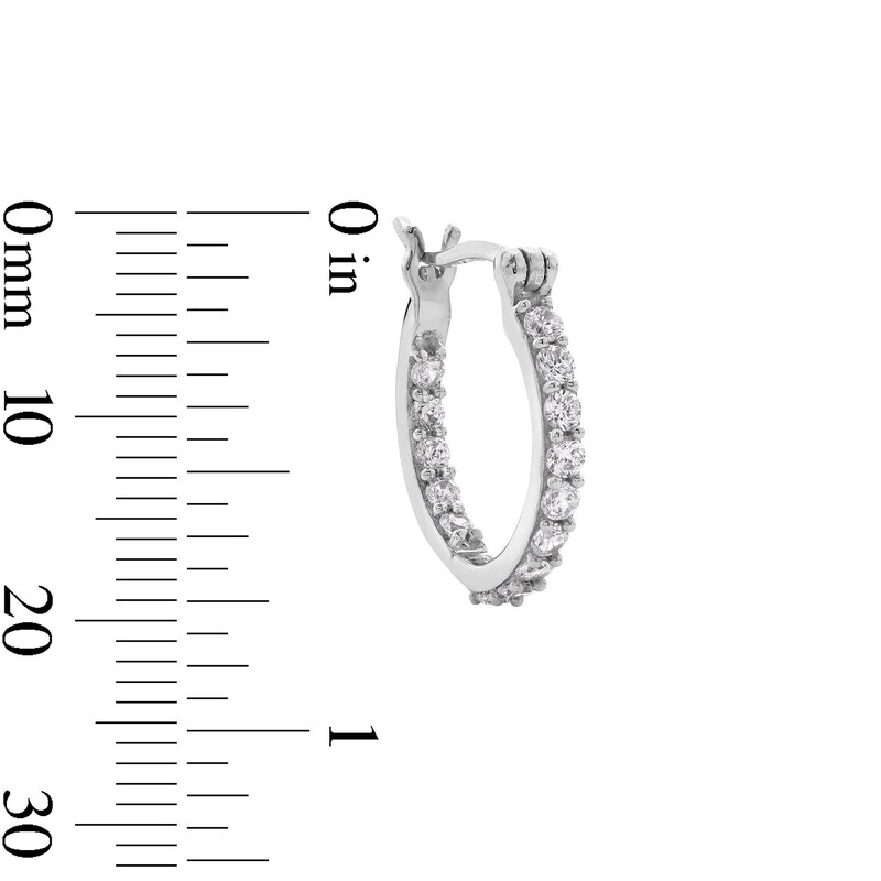 Main Image 3 of 10mm Cubic Zirconia Inside-Out Hoop Earrings in Sterling Silver