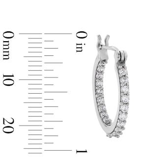 Cubic Zirconia 15mm Inside-Out Hoop Earrings in Sterling Silver