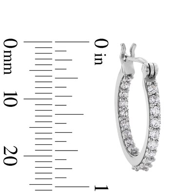 Cubic Zirconia 15mm Inside-Out Hoop Earrings in Sterling Silver