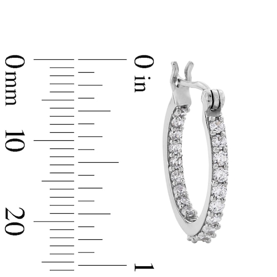 Cubic Zirconia 15mm Inside-Out Hoop Earrings in Sterling Silver