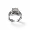3/8 CT. T.W. Square Composite Diamond Frame Multi-Row Bridal Set in 10K White Gold