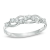 Thumbnail Image 1 of Cubic Zirconia Loose Braid Ring in 10K White Gold - Size 7