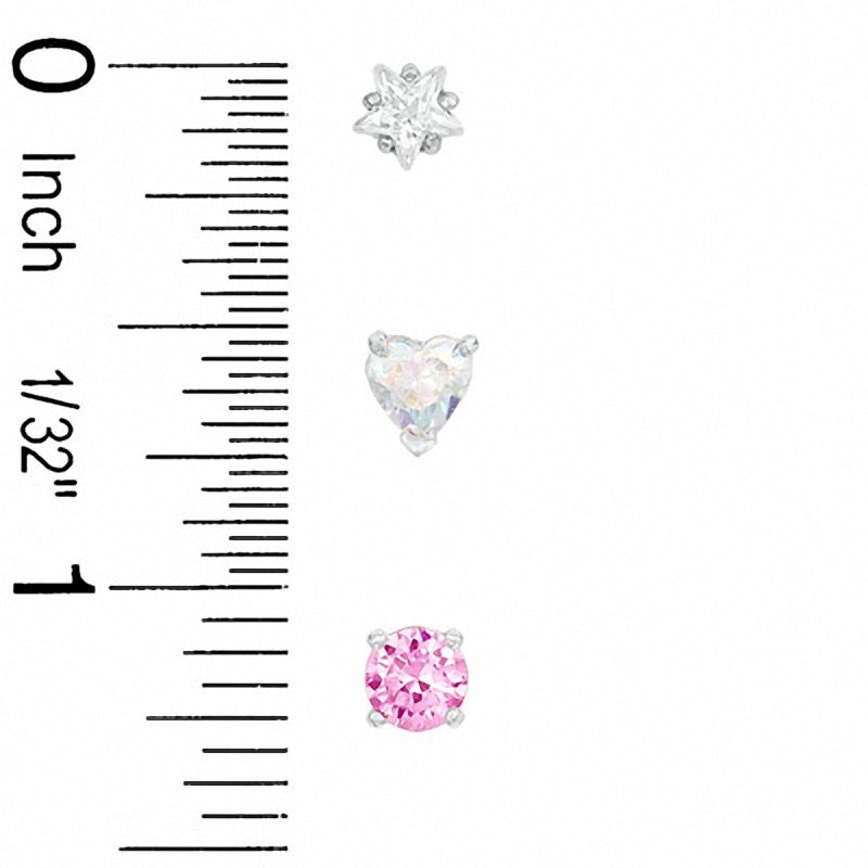 5mm Cubic Zirconia Earrings Set in Sterling Silver