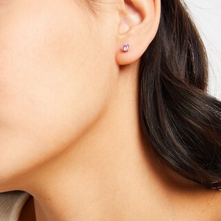 Solid Sterling Silver Multi-Shape and Multi-Color CZ Three Pair Stud Earrings Set