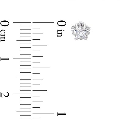 Solid Sterling Silver Multi-Shape and Multi-Color CZ Three Pair Stud Earrings Set