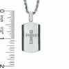 Thumbnail Image 2 of 1/4 CT. T.W. Enhanced Black and White Diamond Cross Dog Tag Pendant in Sterling Silver - 22"