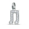 Thumbnail Image 1 of Cubic Zirconia Music Note Charm in Sterling Silver