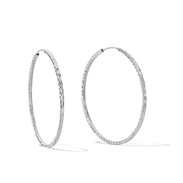 40mm Diamond-Cut Hoop Earrings in Sterling Silver