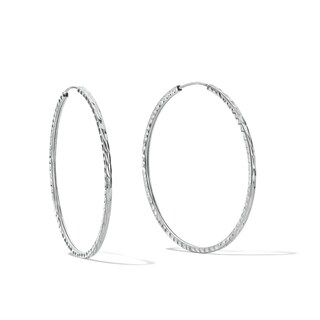 40mm Diamond-Cut Hoop Earrings in Sterling Silver