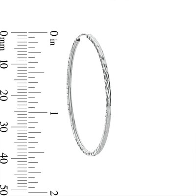 40mm Diamond-Cut Hoop Earrings in Sterling Silver