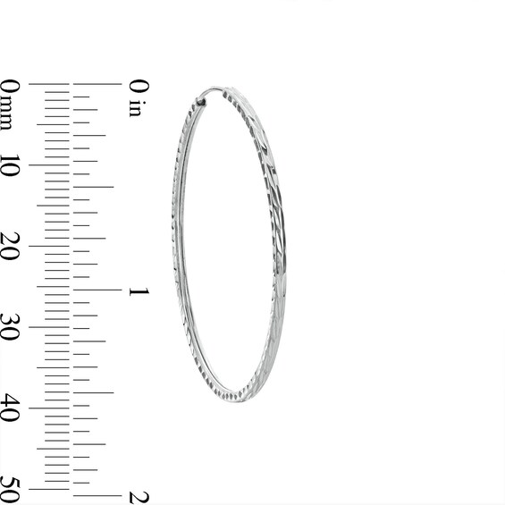 40mm Diamond-Cut Hoop Earrings in Sterling Silver