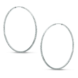 Sterling Silver Diamond-Cut Hoops