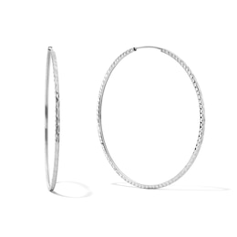 Sterling Silver Diamond-Cut Hoops