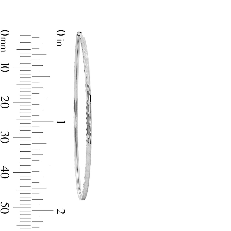 Main Image 3 of Sterling Silver Diamond-Cut Hoops
