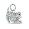 Thumbnail Image 0 of Black and White Crystal Dog Charm in Sterling Silver