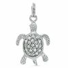 Thumbnail Image 0 of Crystal and Textured Turtle Dangle Charm in Sterling Silver