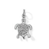 Thumbnail Image 1 of Crystal and Textured Turtle Dangle Charm in Sterling Silver