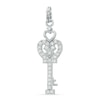 Thumbnail Image 1 of Cubic Zirconia Heart Key Dangle Charm in Sterling Silver