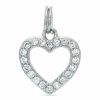 Thumbnail Image 0 of Cubic Zirconia Heart Outline Dangle Charm in Sterling Silver