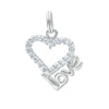 Thumbnail Image 1 of Cubic Zirconia Heart Outline with "Love" Dangle Charm in Sterling Silver