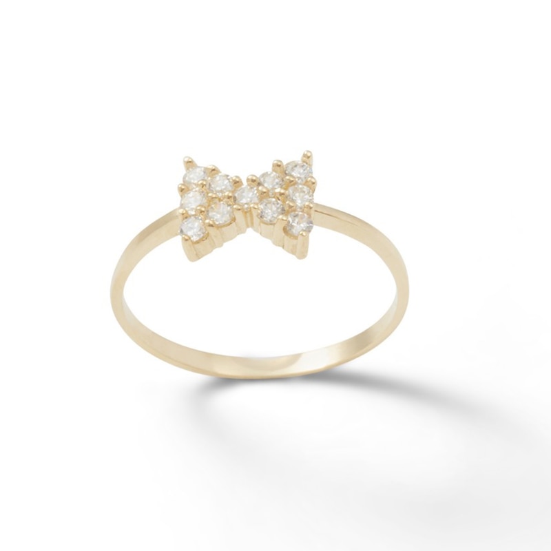 Child's Cubic Zirconia Bow Ring in 10K Gold - Size 3