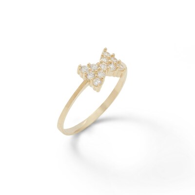 Child's Cubic Zirconia Bow Ring in 10K Gold - Size 3