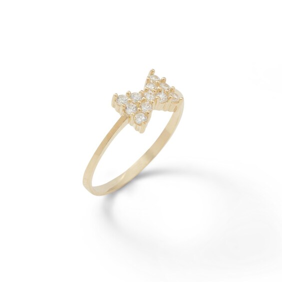 Child's Cubic Zirconia Bow Ring in 10K Gold - Size 3