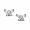Child's Cubic Zirconia Butterfly Earrings in 10K White Gold